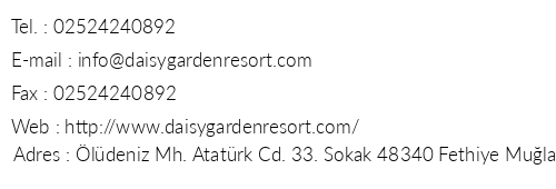 Daisy Garden Resort Hotel telefon numaralar, faks, e-mail, posta adresi ve iletiim bilgileri